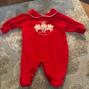 Vintage my fist Christmas footie onesie